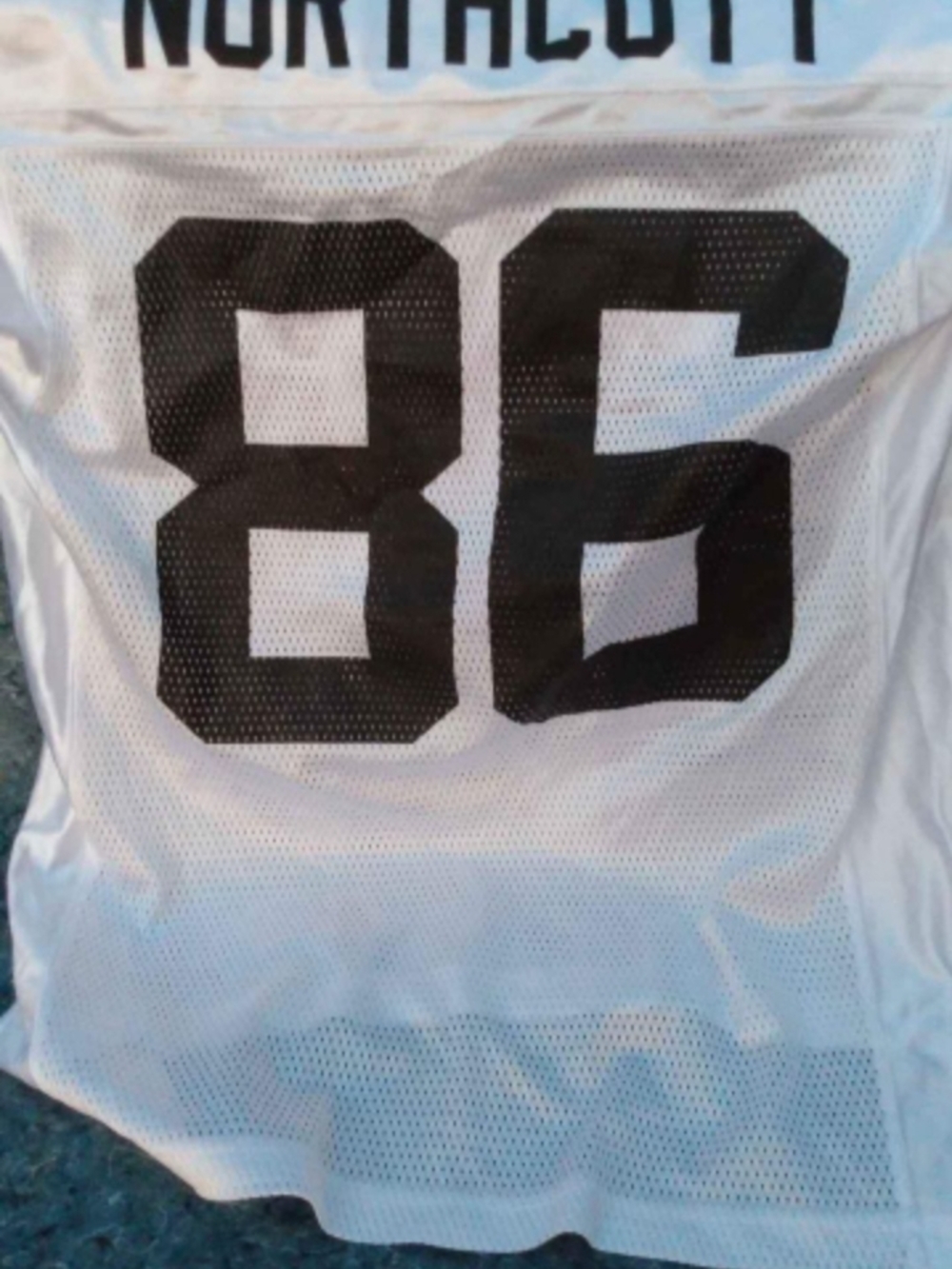 Reebok White Mesh NFL Jersey with Blue Label